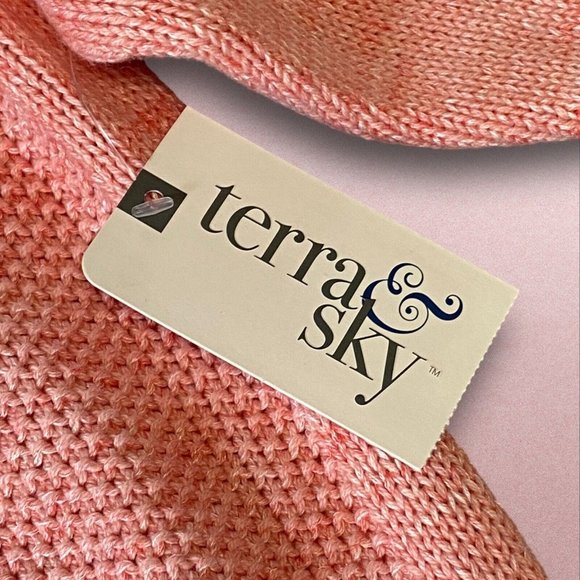 Terra & Sky Women’s Plus Size 1X, 16W-18W Scoop Neck Sweater Coral Cozy NEW - Picture 5 of 6